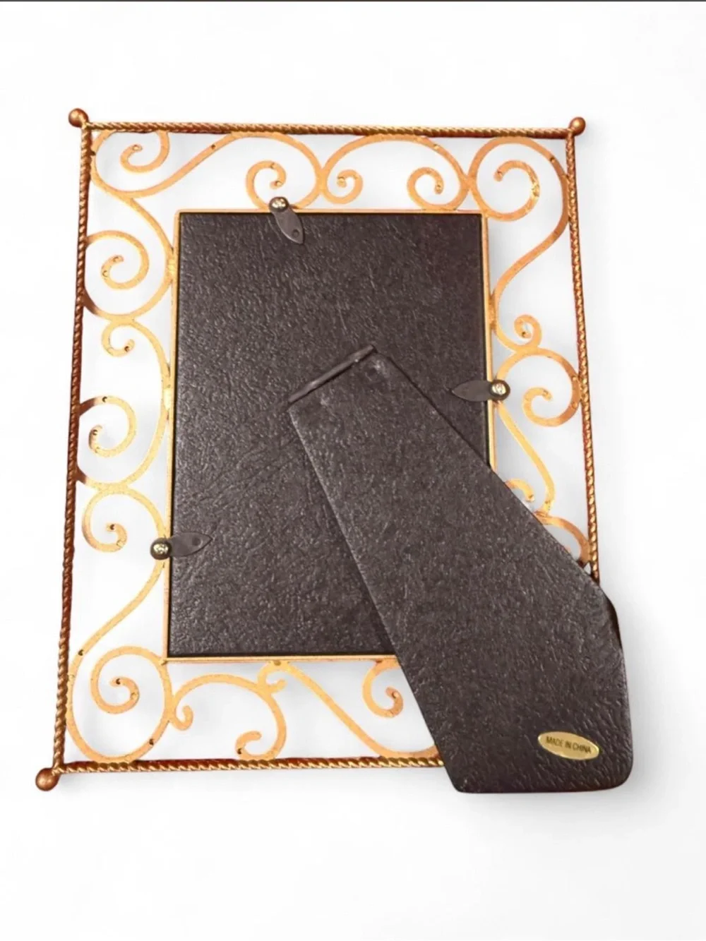 Forget-Me-Not ornate gold-toned picture frame sized for 3.5